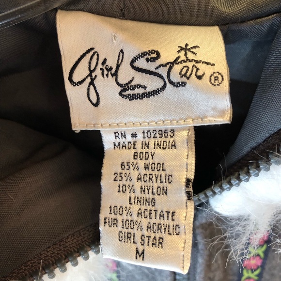 NWOT Girl Star wool blend jacket. - Picture 11 of 11